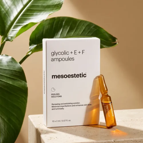 MESOESTETIC Glycolic + vit E + F ampoules studio photo